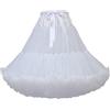 PhilaeEC Sottogonna da donna, in tulle, multistrato, per cosplay, lunghezza 55 cm, vita 55-95 cm, bianco, Etichettalia unica