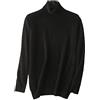 Youllyuu Maglione da uomo in cashmere 100% visone, dolcevita in maglia, pullover casual, base solida, taglia grande, Nero , XXL