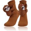 Risipu - Calzini 3D in maglia con animali, calzini novelty con abbraccio animale, realizzati a mano all'uncinetto, calzini caldi, divertenti e carini, regalo di Natale per donne, Bradipo, Taglia unica