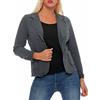malito more than fashion Malito Classico Blazer nella Base-Look Giacca Camicetta Elegante Ufficio 1651 Donna (L, Grigio Scuro)