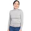 LAPASA Donna Maglia Termica Dolcevita L90 - Abbigliamento Termico Traspirante a Maniche Lunghe Fodera in Pile Strato Base Grigio Chiaro (Peso Medio) S