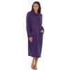 Style It Up Vestaglia da donna in pile con bottoni sul davanti, morbida e calda, vestaglia invernale con colletto e tasche, abbigliamento da notte da donna, taglie 42-50, Viola, 18-20
