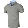 KUNJLELP Polo Manica Corta Uomo con Tasca Chic Patchwork a Triangolo a Quadri Maglietta Estive Camicia T-Shirt