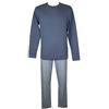 RAGNO Pigiama Uomo Interlock Caldo Cotone Invernale Manica Lunga Girocollo Articolo U838NQ, A30F Fantasia Bijou Blue, Taglia 52