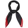 sourcing map 70cm Polka Dots Square Sciarpa Collo Sciarpa Kerchief Fazzoletto Fascia per le donne rosso nero 70*70 cm (L*W)
