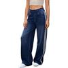 LaiEr Jeans a Gamba Larga Donne,Design Unico a Blocchi di Colore,Vita Alta con Controllo del Ventre,Fit Sviluppato Adatti per Pantaloni di Jeans Baggy con Alta Elasticità