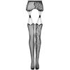 Obsessive Reggicalze con Calze A Rete S821 Stockings, Nero,M