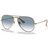 Ray-Ban RayBan 3025 Aviator 001/3F Ø55 Montatura Metallo lenti oro Specchio blu Unisex Full R, 001/3f, 55 mm