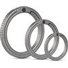 KeyUnity KA02 Anelli Portachiavi piatto in lega di titanio 3 pezzi, anello diviso a spinta laterale 33/25/17,5 mm Facile accesso a chiavi, torce elettriche (1L+1M+1S)…