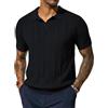 PJ PAUL JONES Polo da uomo a maniche corte, vestibilità normale, da golf, estiva, maglia a maniche corte, polo, Nero , XL