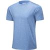 TACVASEN Maglietta Running Uomo Maglia Uomo Manica Corta Maglia Calcio Estive Asciugatura Rapida Sport T-Shirts con Strisce Riflettenti Azzurro, L