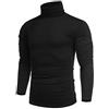 COOFANDY Maglione Dolcevita Miscela di Cotone da Uomo Maniche Lunghe Maglietta a Maniche Lunghe Basic Sottile Pullover Manica Lunga in Caldo Cotone Nero XS
