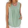 GRECERELLE Canotte da donna in raso di seta senza maniche Canotte Basic Causal Vest Estate Basic Vest, Fagiolo verde., L
