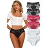 Hialegion Donne Taille Haute Sous Vestimenti Bikini Confortable Sous Vestimenti Donne Culotte Respirante Cute Mutandine Lotto di 6 M