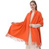 Best World 4 Yu Sciarpa invernale da donna, calda, casual, tinta unita, stile pashmina con nappe