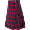 BaronHong Kilt in tartan da uomo con cintura e ampie tasche cargo, Colore: rosso, XL