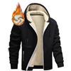 AIEOE Cappotto con cappuccio da uomo in pile Softshell tattico cappotto termico spesso capispalla invernale giacca Sherpa zip up inverno felpa con cappuccio con tasche, Nero , XXL