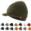 Magracy Cappello invernale da uomo con visiera e bordo spesso, Verde militare, Taglia unica