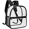 TSLBW Zaino Zaino Trasparente Morbida PVC Borsa Da Scuola Impermeabile Nero Borsa 30*29*15 Giornaliero Casual Borsetta Unisex Lavoro Viaggiare Concerto Sport