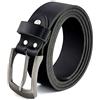 Fa.Volmer ® Nero Cintura 100% pelle di bufalo, 38 mm di larghezza e circa 3-4 mm di spessore, accorciabile, cintura per abito uomo, per jeans, #10125 (Circonferenza vita 90cm)