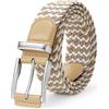 JASGOOD Cintura elastica intrecciata da uomo, cintura in tessuto elastico per jeans, pantaloni, 3,5 cm, casual, da uomo, donna, cintura da golf, confezione regalo