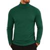 COOFANDY Maglione a Collo Alto Uomo Camicia a Maniche Lunghe T-Shirt Leggera Pullover Slim Fit Verde M
