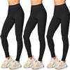 Merry Style Lunghi Leggings Sportivi da Donna in Cotone per Sportivi o Casual MS10-198 (Nero/Nero/Nero, M)