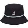 Kangol Cappello Stripe Lahinch Donna/Uomo - da Pescatore in Cotone con Nastro Grosgrain Estate/Inverno Primavera Estate Autunno Inverno - M (56-57 cm) Nero