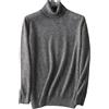 Youllyuu Maglione da uomo in 100% cachemire di visone, dolcevita in maglia, casual, pullover base tinta unita, taglia grande, Grigio scuro9, XXL