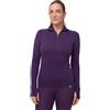DANISH ENDURANCE Maglia Termica Donna Lana Merino, con Zip, Viola, XL
