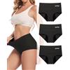 Gladbecke Mestruali Donna Cotone Assorbenti Slip Donna Ciclo Protettive Intima Mestruale Ragazza Cotone Mutandine Ciclo Mestruale per Adolescenti, Nero, XXXL