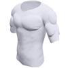 Ypnrd Uomo Muscolo Finto Modellare Biancheria Maglietta Shaper Corpo Uomini Falsi Muscle Intima T Shirt,Bianca,L