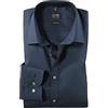 OLYMP Level Five Body Fit, camicia a maniche lunghe, elasticizzata, colore bianco, blu notte, 49