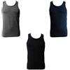 Enrico Coveri 3 Canotte Uomo Spalla Larga Cotone bielatico Art ET1002 (3/S, Nero/Blu/Grigio)