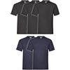 Fruit of the Loom Set 5 T-Shirt Fruit of The Loom (3 Pezzi Nero 2 Blu Navy - L - 5)