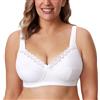 DELIMIRA Reggiseno Cotone Senza Ferretto in Pizzo Bianco 5C