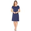 e.Femme Camicia da Notte da Donna Marion 308, Manica Corta, 50% Cotone e 50% Modal, A Pois marini, 44