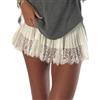 UAURORAO Gonna da donna in pizzo mezza slip elastica Y2k floreale velata mini gonna increspata plissettata sottogonna camicia Extender, Bianco plissettato, XL