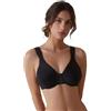 Selene, Reggiseno Contenitivo Donna con Spalline Larghe Comfort e Ferretto, Senza Imbottitura, Collezione Lorea, Colore Nero, Taglia 4D