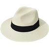 Yutdeng Cappello Panama per Unisex Donna Uomo, da Spiaggia in Paglia, Fedora Arrotolatoa, Tesa Larga, da Sole Regolabile Estivo, Pieghevole, Bianco Latte