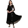 Estationeryhouse Donna Georgette Anarkali Kurta Kurti con Dupatta (fondi non inclusi), Nero , Different