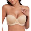 DotVol Donna Reggiseno Senza Spalline Reggiseno Push-up con Coppe Sagomate per Abiti da Sera Ballo Sposa Beige 4F
