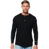 Merino.tech Maglia Lana Merino Uomo Intimo Termico Maniche Lunghe | Maglietta Henley, Girocollo, Ideale per Ufficio e Tempo Libero, Traspirante Intimo Termico, Drenante, Anti-Odore, Non Pizzica