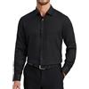 HISDERN Camicia Uomo Elegante Camicie Nera da Uomo Manica Lunga di Cotone con Taschino Bottoni Regular Fit Formale Tinta Unita Casual 2XL