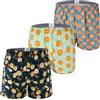 Hialegion Boxer Uomo Americani Larghi Boxer Uomo 100% Cotone Pantaloncini Traspiranti Stampa Divertente Boxer Pigiama Uomo 3 Pacco M