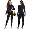 Hyeek Intimo Termico Donna Invernale, Attivo Caldo Manica Lunga Maglia Termica e Pantaloni - Completo Tuta Termica Funzionale Set Termico Donna per Sci Ciclismo Corsa Allenamento (1.Nero, S)