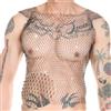 GENEMEN Top in Maglia con Strass da Uomo Canottiere a rete Camicie Senza Maniche Sexy Gilet Rave Sheer, Nero , S