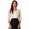 Allegra K Donna Cardigan Aperto sul Davanti con Pieghe Maniche a 3/4