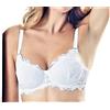 LORMAR Reggiseno Balconcino Favoloso Soft Touch Coppa C - Realizzato in Pizzo con Ferretto e Coppa Preformata. Disponibile nei Colori Bianco, Nero e Noisette