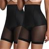 Xnova Mutande Guaina Contenitiva Donna Vita Alta Intimo Shorts Modellante, Pantaloncini Anti sfregamento Sottogonna, Mutandine Boxer Pancera Post Parto Shapewear (2 Pezzi Nero, XXL)